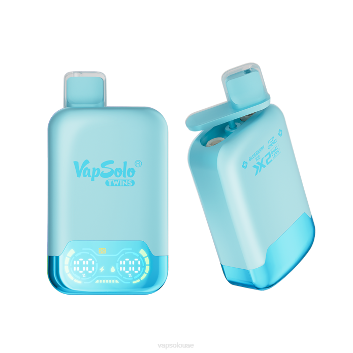 VapSolo TWINS vape القابل للتصرف | Vapsolo Puff 6B4L27 ثلج التوت الأزرق والكرز الفوار