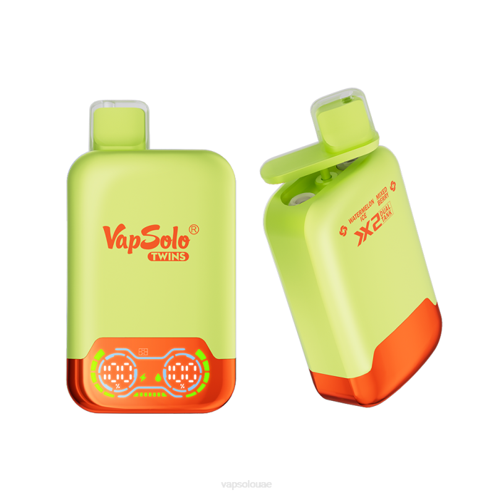 VapSolo TWINS vape القابل للتصرف | Vapsolo Puff 6B4L34 ثلج بطيخ و توت مشكل