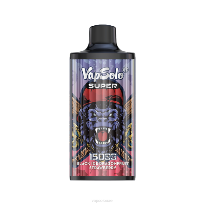 VapSolo SUPER vape القابل للتصرف | Vapsolo Puff 6B4L13 درنجو فروت فراولة ثلج أسود